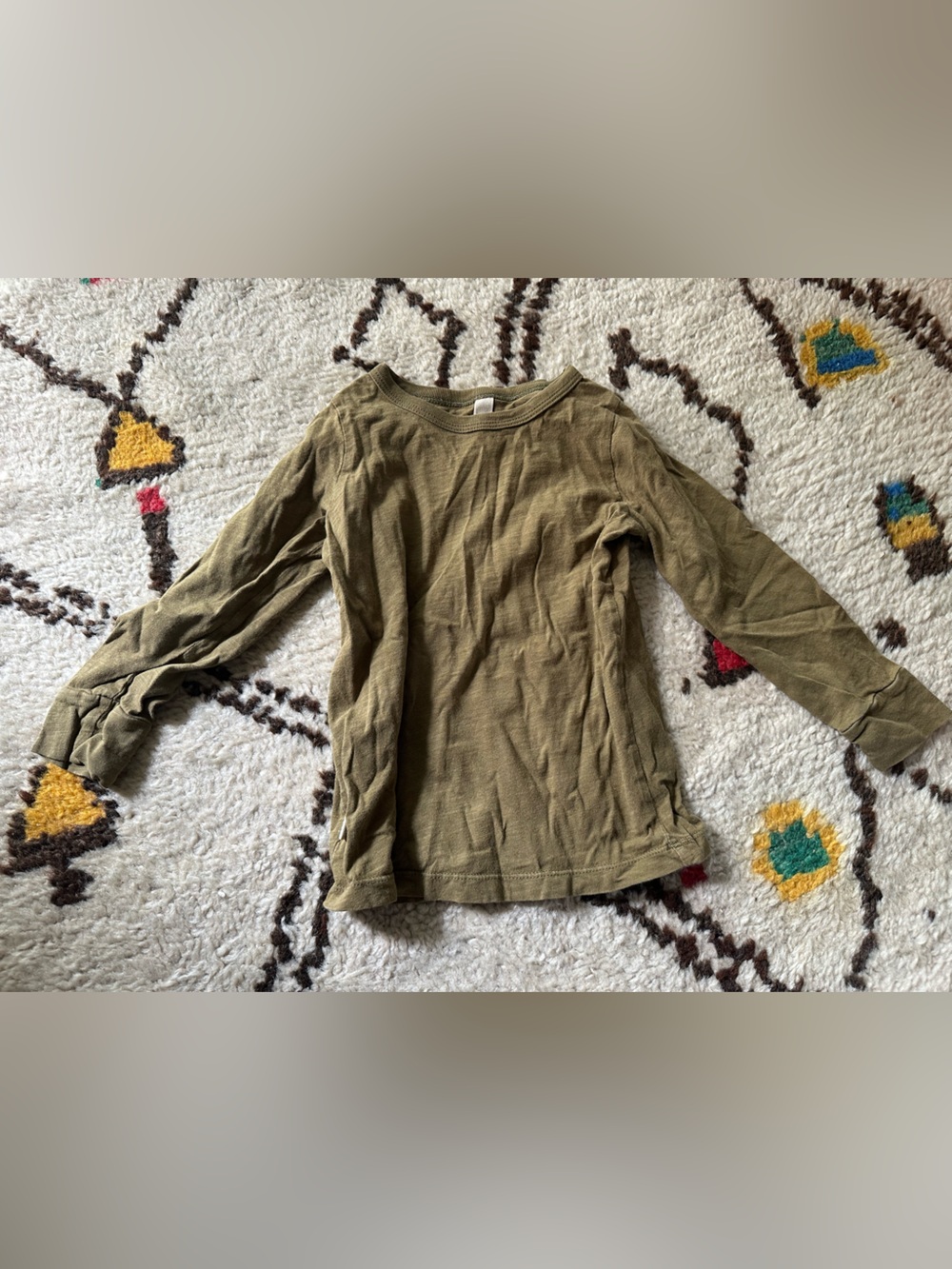 Kids Long Sleeve Tee in Olive Green